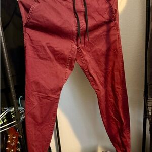 Men's Burgundy Jogger Pants